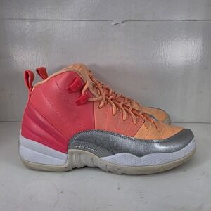 Jordan 12 Retro GS Sunrise Hot Punch Pink Orange 510815-601 Size 6Y Women 7.5